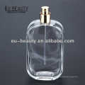 Flat Square Botellas de vidrio de perfume transparente con spray de bomba 100ml